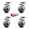 Service Caster 4 Inch Thermoplastic Rubber Wheel Swivel Caster Set with Roller Bearings SCC SCC-20S420-TPRRD-4 - alternate 3